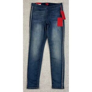 NEW Jennifer Lopez Jegging Women's 10 Flawless Stretch Pull On Blue Embellished